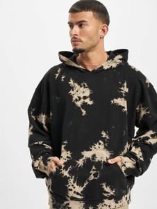 moderner URBAN CLASSICS Herren Hoodie große Kapuze Rippbündchen 300 g/m² mit Baumwolle Schwarz