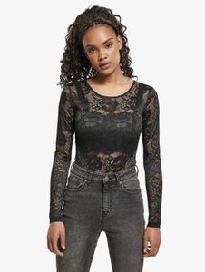 modernes URBAN CLASSICS Damen Longsleeve Stretch 140 g/m² Schwarz