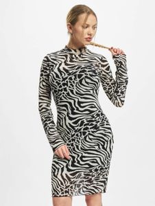 leichtes Urban Classics Damen Kleid Stretch Mesh 117 g/m² Weiß/Schwarz