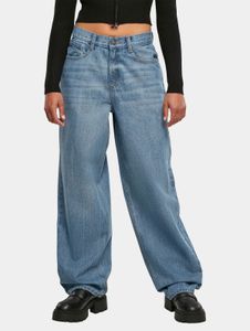 bequeme URBAN CLASSICS Damen Jeans Reißverschluss Taschen 370 g/m² mit Baumwolle Blau