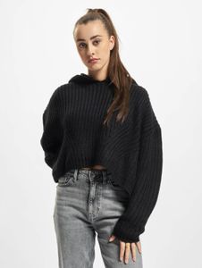 Comfortable Urban Classics women's sweatshirt with large hood, black
