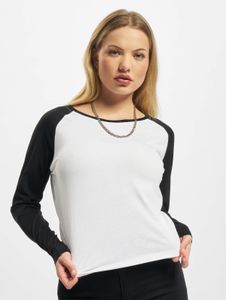 lässiges Urban Classics Damen Sweatshirt 140 g/m² mit Baumwolle Weiß/Schwarz