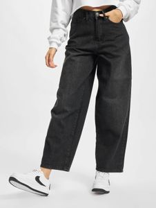 lässige URBAN CLASSICS Damen Jeans Reißverschluss Taschen 370 g/m² mit Baumwolle Schwarz