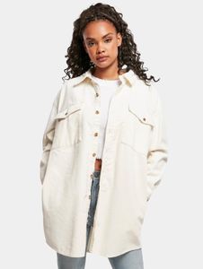 vielseitiges Urban Classics Damen Polo-Shirt Taschen Oversize 285 g/m² mit Baumwolle Ecru-Weiß