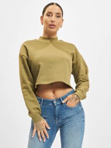 Sweat-shirt femme Casual Urban Classics, poignets côtelés, molleton 300 g/m² avec coton, vert olive