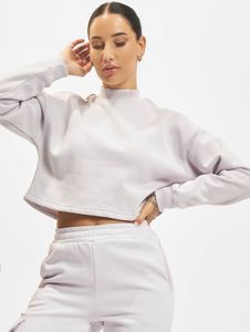 modernes Urban Classics Damen Sweatshirt Rippbündchen Fleece 300 g/m² mit Baumwolle Hell-Violett
