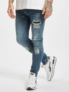 Jeans da uomo Urban Classics, vestibilità slim, elasticizzati, con cerniera, in cotone, blu