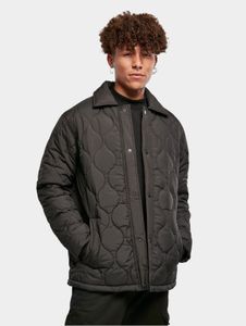 Chaqueta casual Urban Classics para hombre, forrada con bolsillos, 68 g/m², negra.