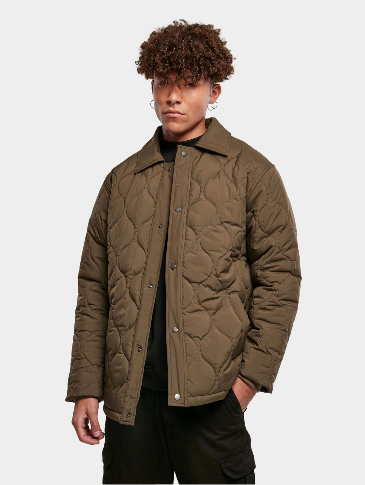 Urban Classics Herren Steppjacke Khaki gefüttert