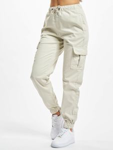 moderne URBAN CLASSICS Damen Jeans Stretch Kordelzug Taschen mit Baumwolle Beige