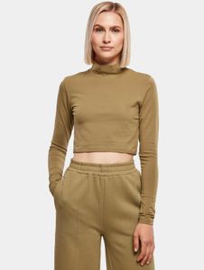lässiges Urban Classics Damen Sweatshirt Stretch 180 g/m² mit Baumwolle Oliv-Grün