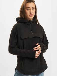 weicher Urban Classics Damen Hoodie Reißverschluss Taschen 180 g/m² Schwarz