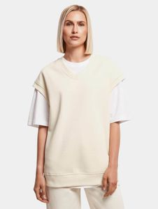 lässiges Urban Classics Damen Sweatshirt Oversize Fleece 300 g/m² mit Baumwolle Ecru-Weiß