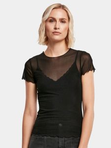 Comfortable Urban Classics women's T-shirt, stretch mesh, 117 g/m², black