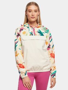 funktionale Urban Classics Damen Jacke große Kapuze Kordelzug 68 g/m² Weiß/Bunt