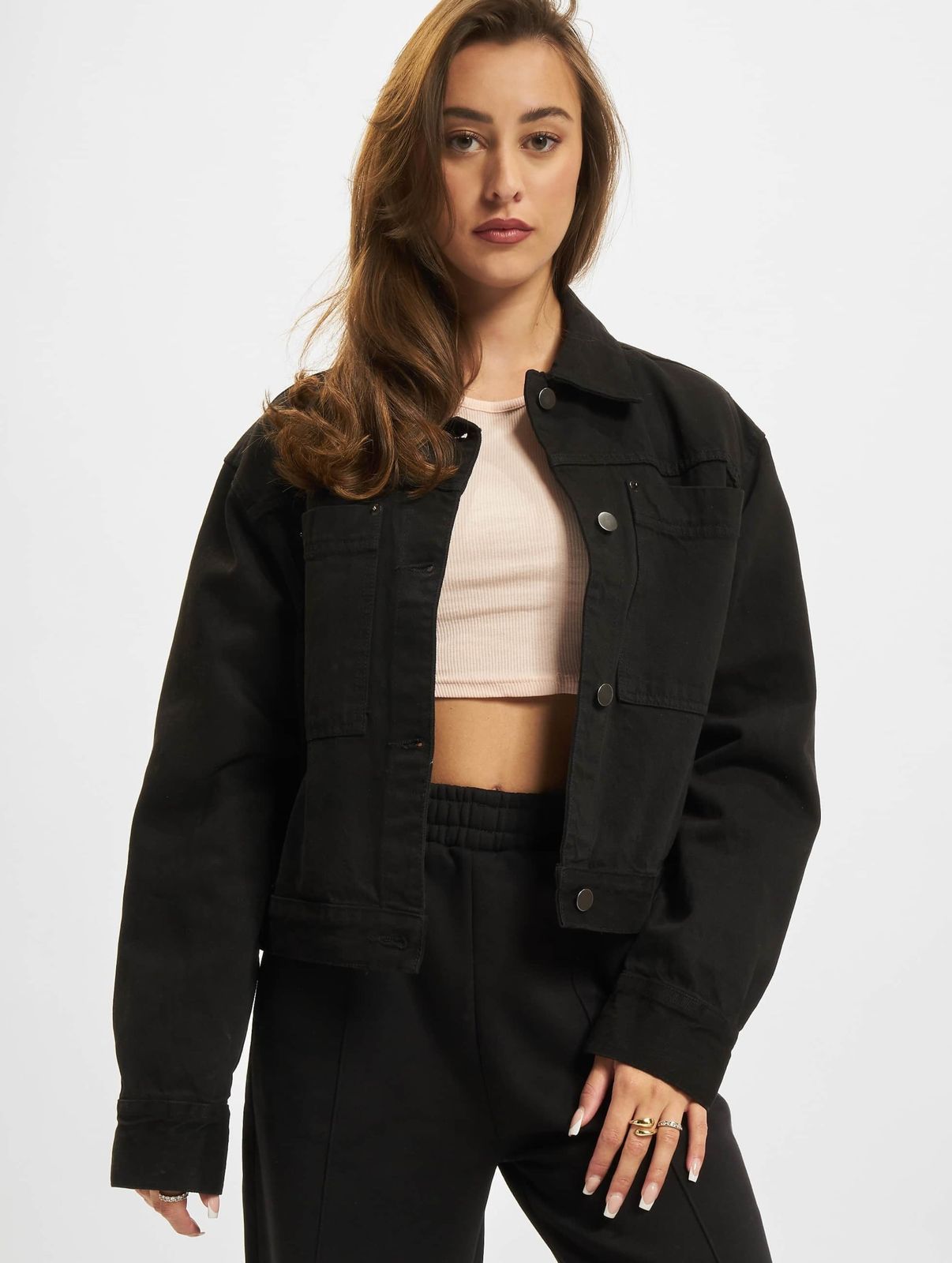 Urban Classics Damen Jacke Baumwolle Schwarz