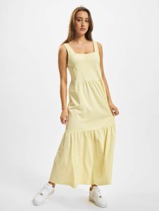 modisches Urban Classics Damen Kleid 180 g/m² mit Baumwolle Pastell-Gelb