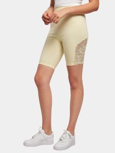 lässige Urban Classics Damen Shorts Stretch 225 g/m² mit Baumwolle Pastell-Gelb