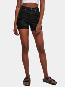 bequeme Urban Classics Damen Jeans Stretch Reißverschluss Taschen Schwarz