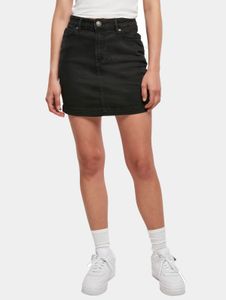 leichtes Urban Classics Damen Kleid Stretch Reißverschluss Taschen Schwarz