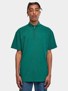 Casual Urban Classics men's zip-up T-shirt, oversized, 220 g/m², cotton, green