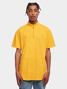 lässiges Urban Classics Herren T-Shirt Reißverschluss Oversize 220 g/m² mit Baumwolle Gelb