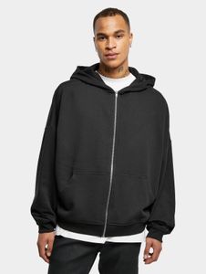 bequemer URBAN CLASSICS Herren Hoodie Reißverschluss Rippbündchen 300 g/m² mit Baumwolle Schwarz
