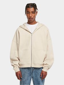 moderner Urban Classics Herren Hoodie Reißverschluss Rippbündchen 300 g/m² mit Baumwolle Beige