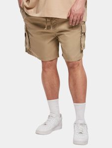 sommerliche Urban Classics Herren Shorts Kordelzug Klettverschluss 200 g/m² mit Baumwolle Beige