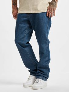stylische URBAN CLASSICS Herren Jeans Straight Fit Reißverschluss Taschen Blau