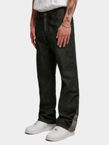 stylische Urban Classics Herren Jeans Straight Fit Reißverschluss 390 g/m² Schwarz