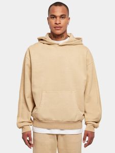 lässiger Urban Classics Herren Hoodie Rippstrick Rippbündchen 470 g/m² mit Baumwolle Beige