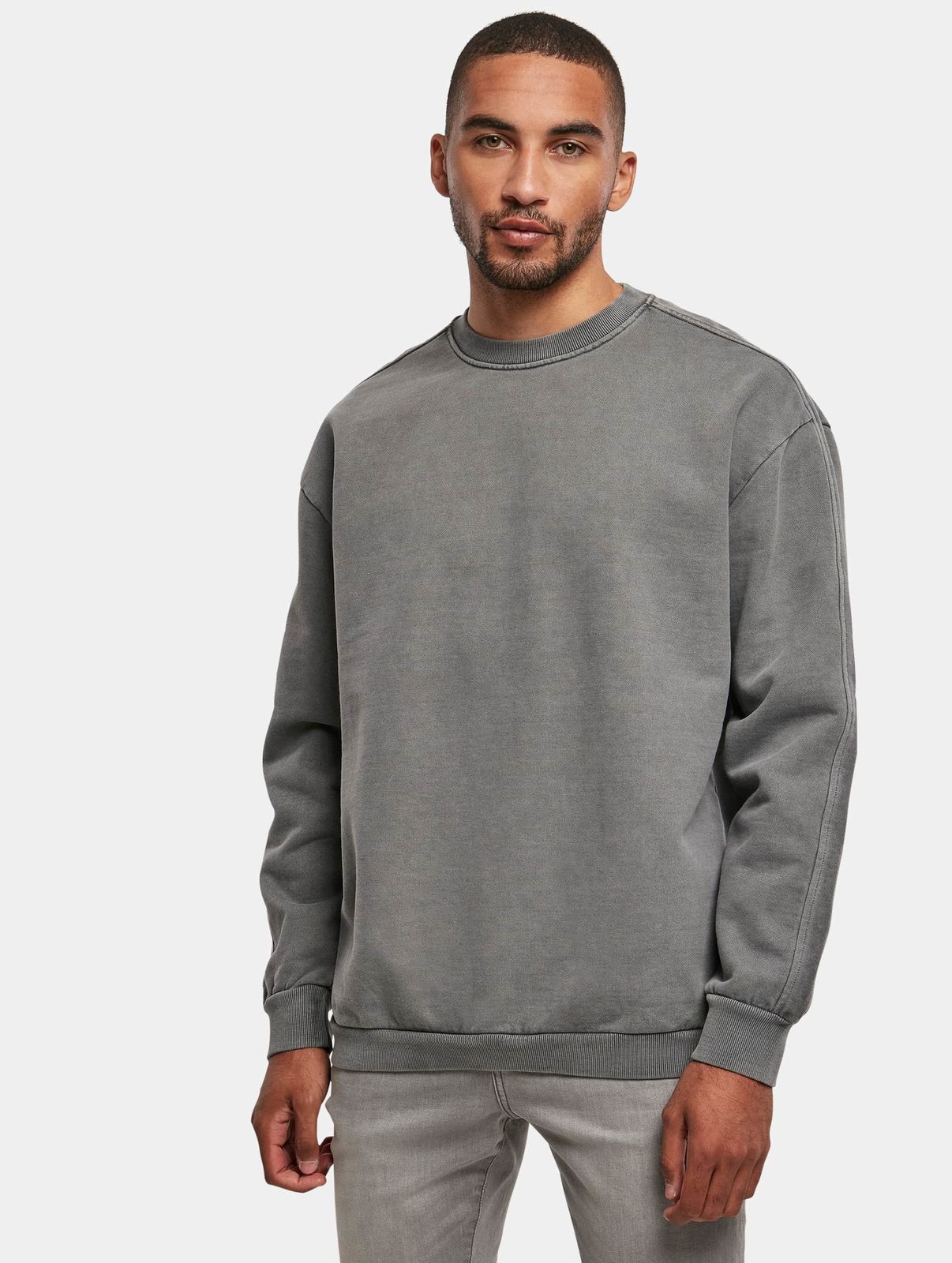 URBAN CLASSICS Herren Sweatshirt Oversize Baumwolle Grau