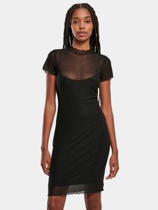 feminines Urban Classics Damen Kleid Stretch Mesh 117 g/m² Schwarz