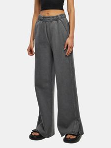 Comfortable Urban Classics women's trousers with drawstring and pockets, 470 g/m² cotton, grey