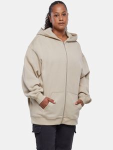 lässiger Urban Classics Damen Hoodie Kapuze Oversize 300 g/m² mit Baumwolle Beige