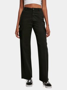 Stylish Urban Classics women's jeans, straight fit, stretch, zip fastening, cotton, black