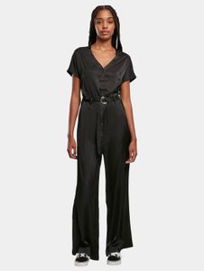 feminines Urban Classics Damen Kleid Stretch große Kapuze Taschen Schwarz