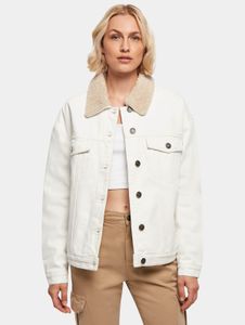 moderne Urban Classics Damen Jeans Taschen gefüttert 375 g/m² mit Baumwolle Ecru-Weiß