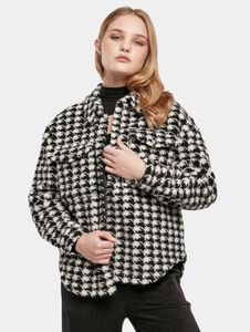 stylische Urban Classics Damen Jacke gefüttert Oversize 360 g/m² Schwarz/Weiß