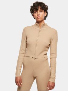 schlichte Urban Classics Damen Jacke Reißverschluss 12 g/m² Beige