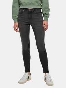 moderne Urban Classics Damen Jeans Skinny Fit Stretch Reißverschluss Schwarz