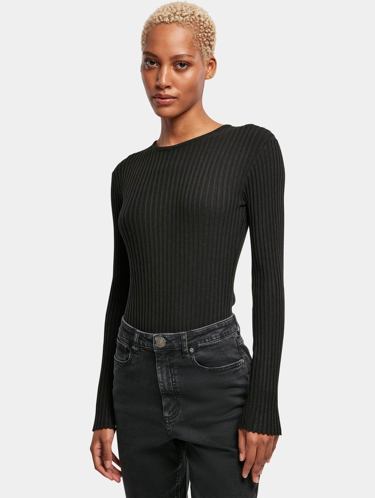 Urban Classics Damen Longsleeve Schwarz