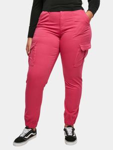 bequeme Urban Classics Damen Jeans Stretch Reißverschluss Taschen mit Baumwolle Pink