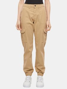 Vaqueros cómodos de mujer Urban Classics con bolsillos elásticos, 320 g/m², algodón, beige.