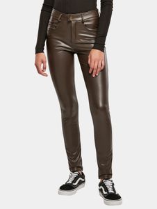 moderne Urban Classics Damen Jeans Stretch Reißverschluss Taschen Braun
