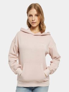 lässiger Urban Classics Damen Hoodie Rippstrick Rippbündchen 300 g/m² mit Baumwolle Rosa