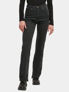 lässige Urban Classics Damen Jeans Straight Fit Stretch Reißverschluss mit Baumwolle Schwarz
