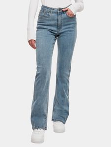 Modern URBAN CLASSICS women's jeans, straight fit, stretch, zip-up, cotton, blue
