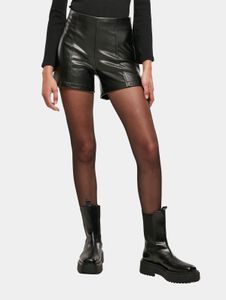 leichte URBAN CLASSICS Damen Shorts Stretch Reißverschluss Taschen Schwarz